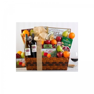Wine and Fruit Collection Gift Basket