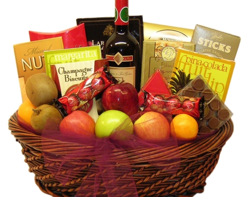 Fruit and gourmet extravaganza gift basket
